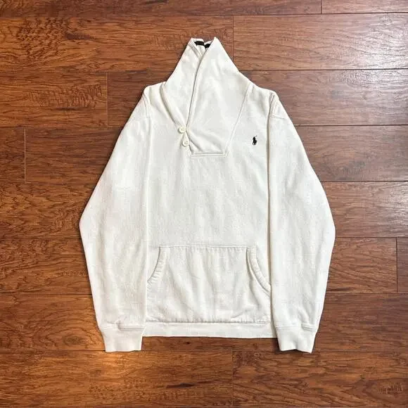 Polo Ralph Lauren White Shawl Collar Button Sweatshirt Size Boys XL(18-20)