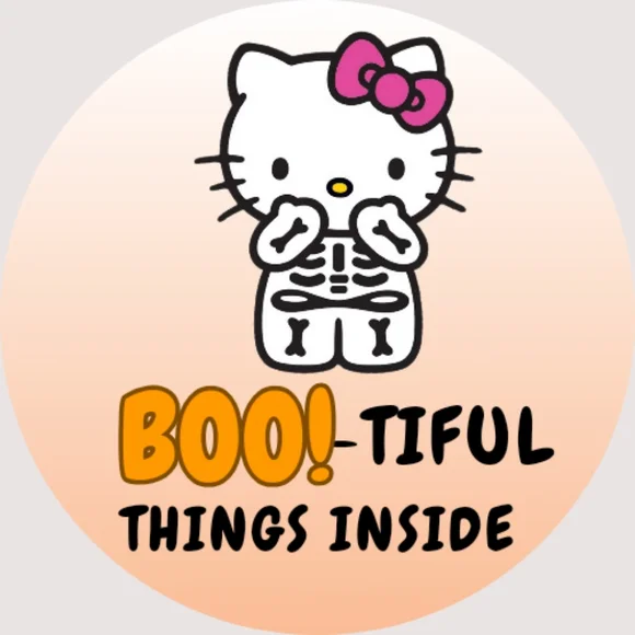♥️ 5x25 / 60 Thank you Stickers Halloween Hello Kitty