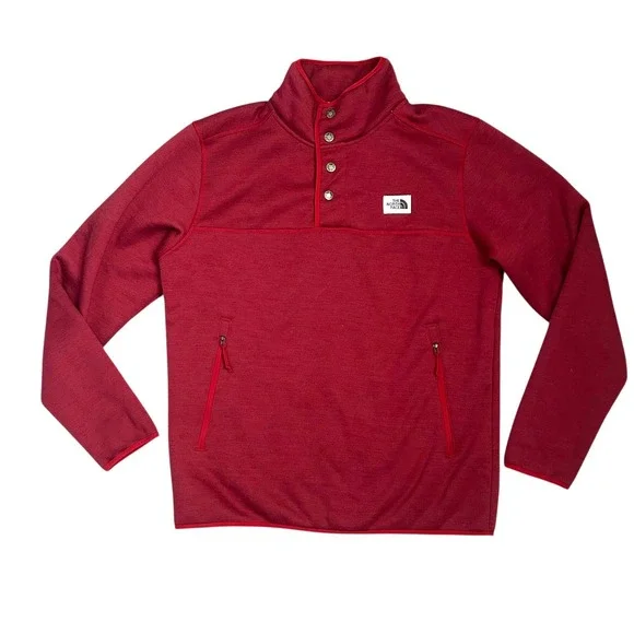 The North Face Mens Sherpa Patrol‎ Snap Pullover Red Gorpcore Hiking Medium