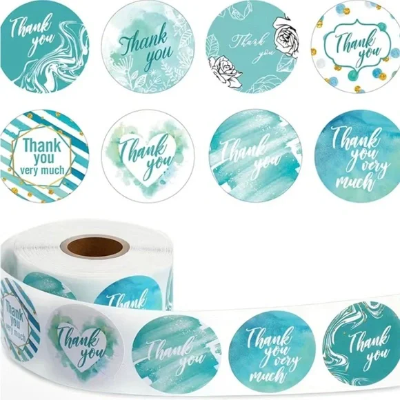 1roll/500pcs blue series‎ thank you stickers