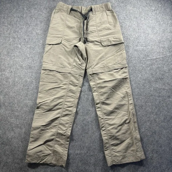 The North Face Convertible Cargo Pants Men 29 Tan Khaki Hiking Zip Off Outdoor