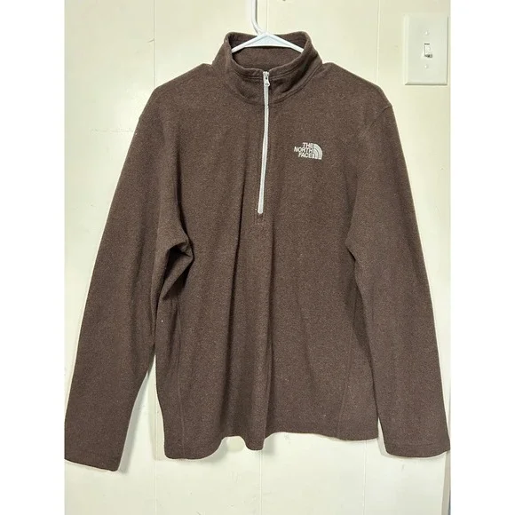 The North Face Men Brown Gray Quarter Zip Fleece Pullover Jacket Gorpcore Hike M