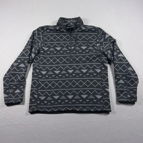 The North Face Novelty Gordon Lyons Men Large 1/4 Zip Fleece Grey Black Gorpcore