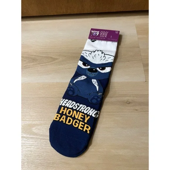 New‎ Odd Sox VeeFriends Headstrong Honey Badger Crew Sock Mens Size 8-12 NWT