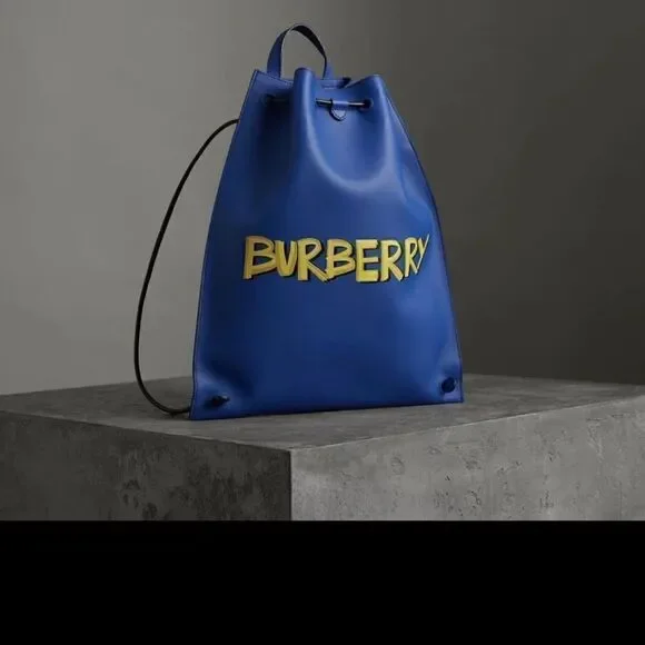 ‎Burberry Unisex backpack 100% new leather Blue