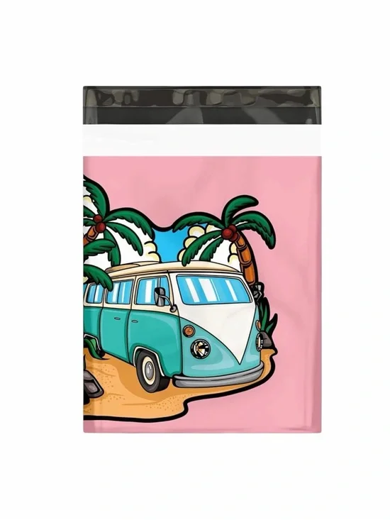 Vintage Beach Van Tropical Theme Polymailers 10”x13” - 15ct