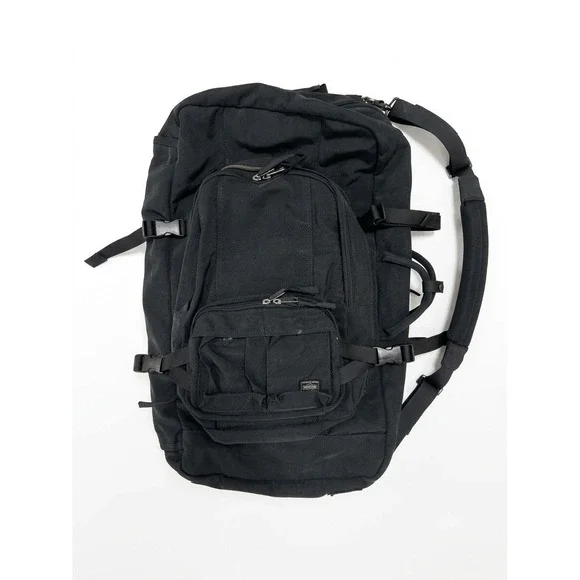Porter Yoshida & Co Backpack Blk 3-Way Detach Outdoor Multi-Zip/Pocket Use RARE