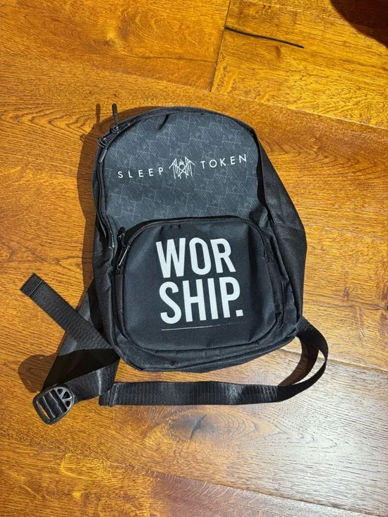 Black 'Sleep Token WOR SHIP.' Mini Backpack