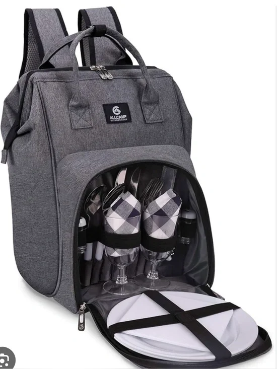 All Camp Outdoor Gear Gray Picnic Backpack NWOT