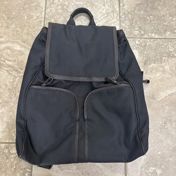 Banana Republic Nylon Backpack with Leather Trim and Front Zip Pockets‎