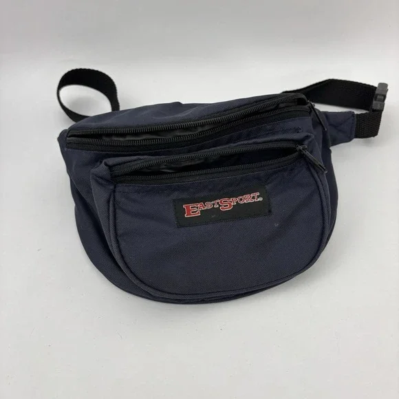 Vintage EastSport Fanny Pack 3 Pocket Dark Blue Nylon