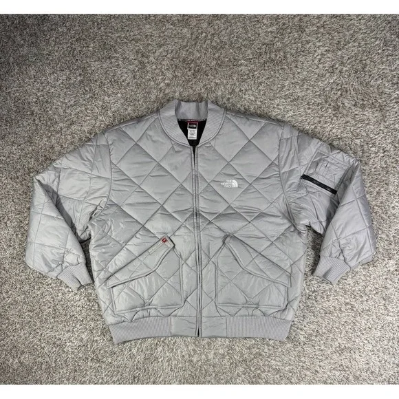 The North Face Never Stop Exploring Gray Quilted Jacket Men's Size 2XL