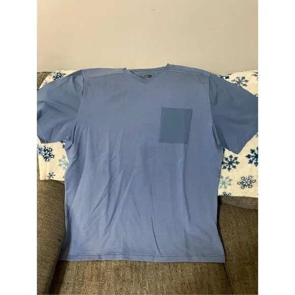 The North Face T-Shirt Men's Blue Logo Short Sleeve XL Vneck