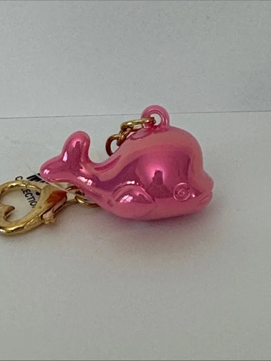 Iridescent Pink Whale Bag Charm/Key Chain NWT