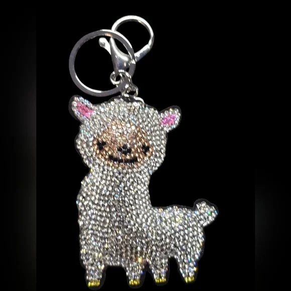 Sparkling Llama Bag Charm Keychain