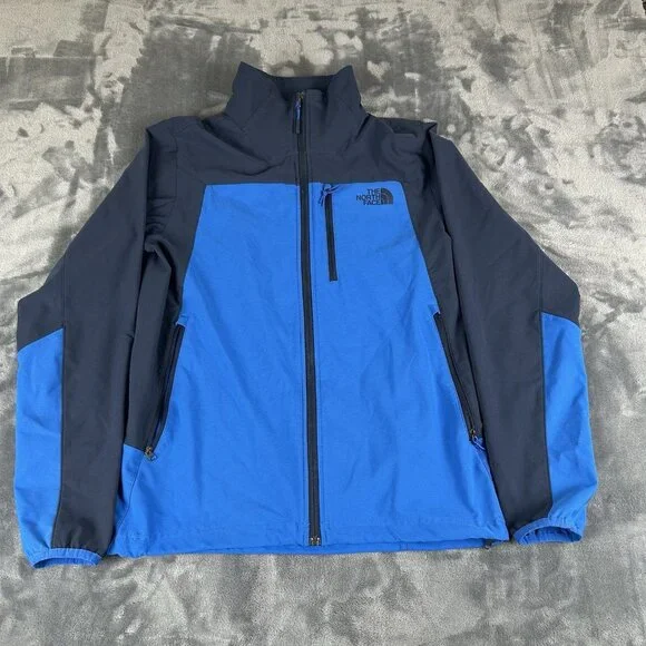 The North Face Men's WindWall Blue Full Zip Up Soft Shell Jacket Size Small