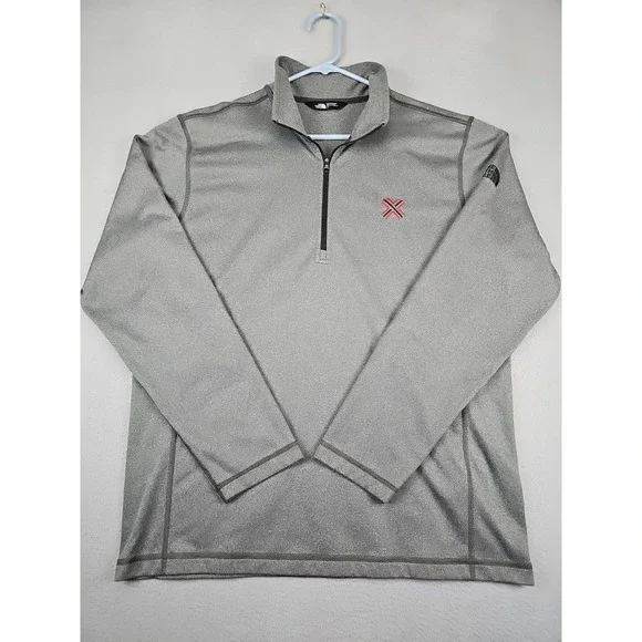 The North Face Men's 1/4 Zip Pullover Sweater Fleece Size Large Gray 721509