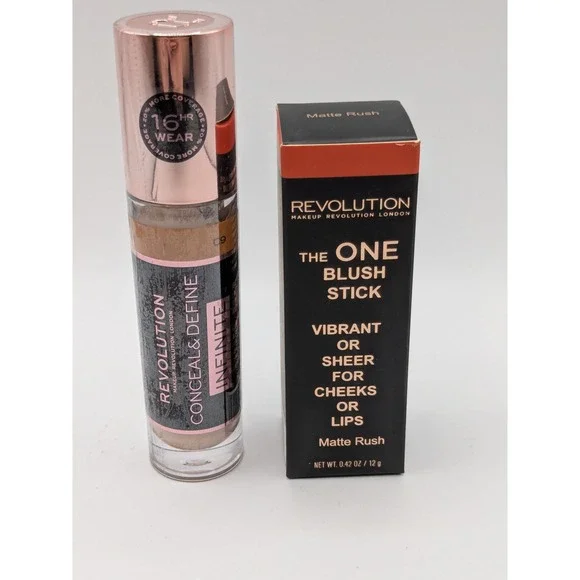 Makeup Revolution Concealer C9 & The One Blush Stick Matte Rush Bundle