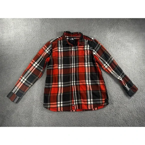 Vintage The North Face Button Up Shirt Men XL Plaid Outdoor‎ Distressed