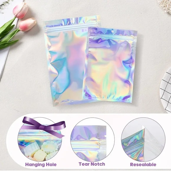 Holographic Re-Sealable Bags 2-1/2x4” 20ct~NEW~W/20ct Free Thank you stickers