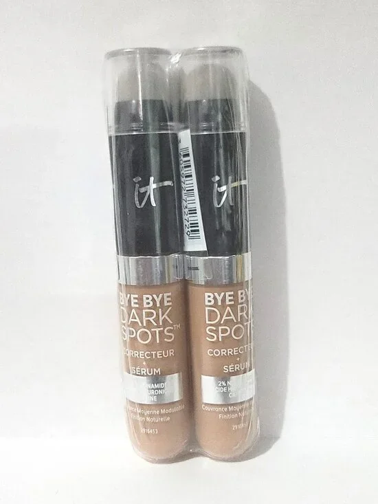 IT COSMETICS BYE BYE DARK SPOT CONCEALER + SERUM - TAN COOL 40 - 0.22 OZ 2PC LOT