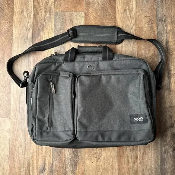 SOLO New York Duane Hybrid Briefcase Backpack Black‎ Removable Shoulder Strap
