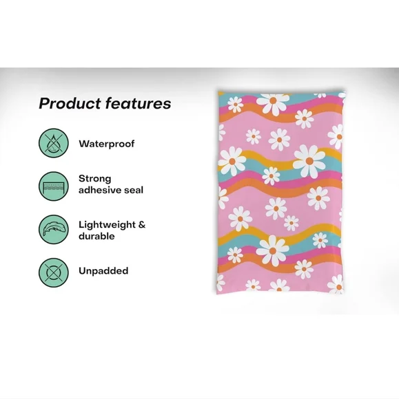 20 6x9 Groovy Daisy Polymailers