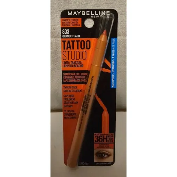 Maybelline Tattoo Studio Limited Edition Waterproof Liner 803 Orange Flash NWT
