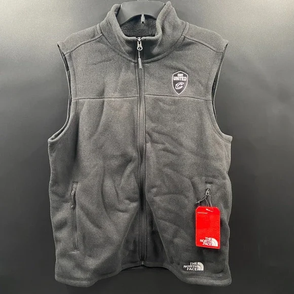 NWT The North Face Men's Black Heather‎ Sweater Vest Full Zip Size L Men