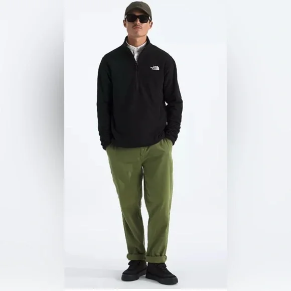 The North Face Men’s Large Textured Cap Rock 1/4 Zip Fleece Top Black L