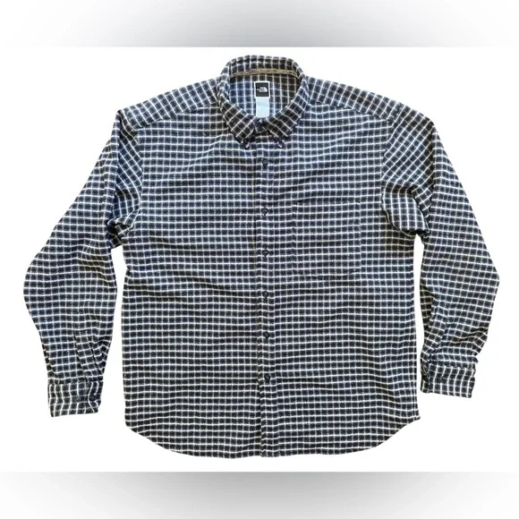 The North Face Men’s Check Flannel Button Down Size Large Tekware Technology