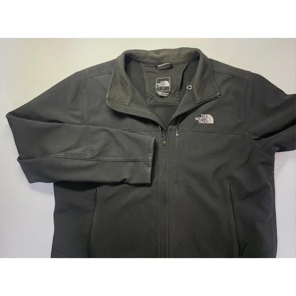 The North Face Mens XL Apex Bionic Jacket Soft‎ Shell Full Zip Pockets Black