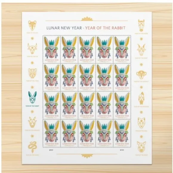 100 Lunar New Year of the Rabbit 2023 Forever Postage‎ Stamps US Postal USPS