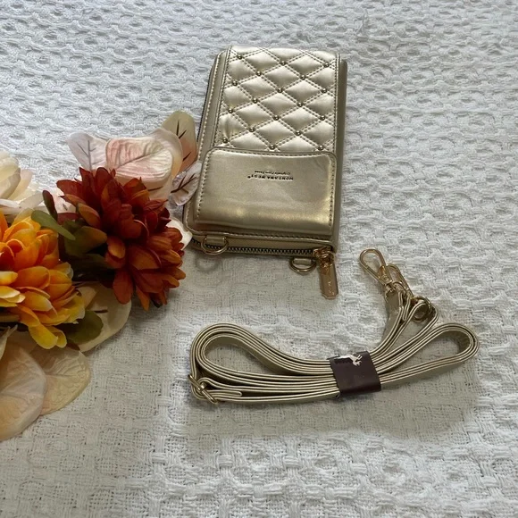 Elegant Gold‎ Phone Wallet with Strap