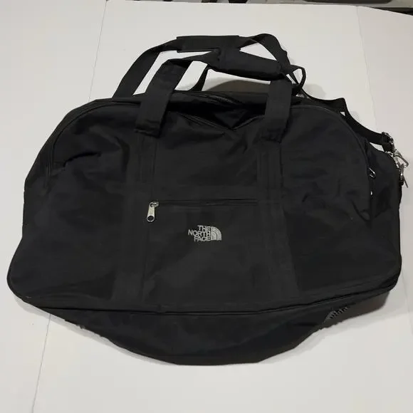 The North Face Duffel Bag Black Rugged Outdoor Water Resistant 25x16x6