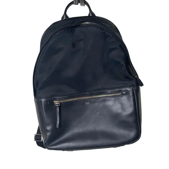ISM THE BACKPACK Black Leather and Nylon