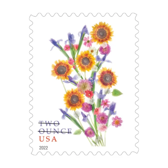 100 Sunflower‎ Bouquet Forever 2 Ounce Postage Stamps USPS Wedding Invitations