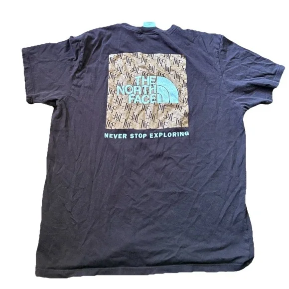 The North Face Shirt Mens L Brown Box Logo Graphic Tee Outdoor