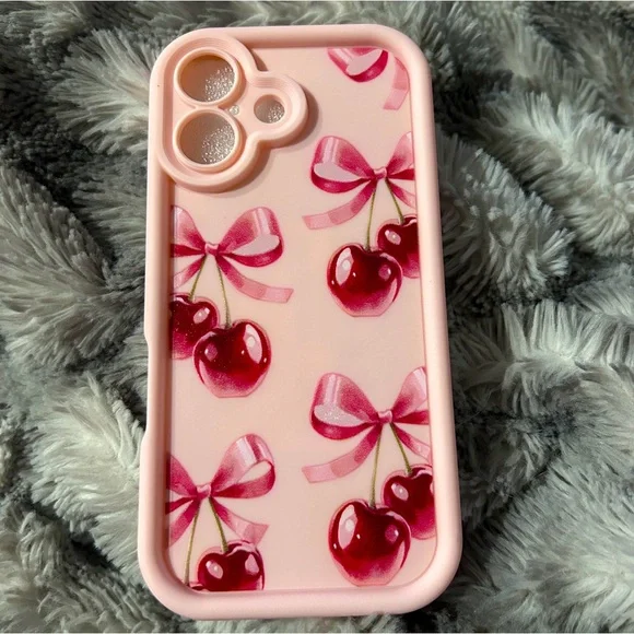 iPhone 16 Cherries Bows Phone Case NEW