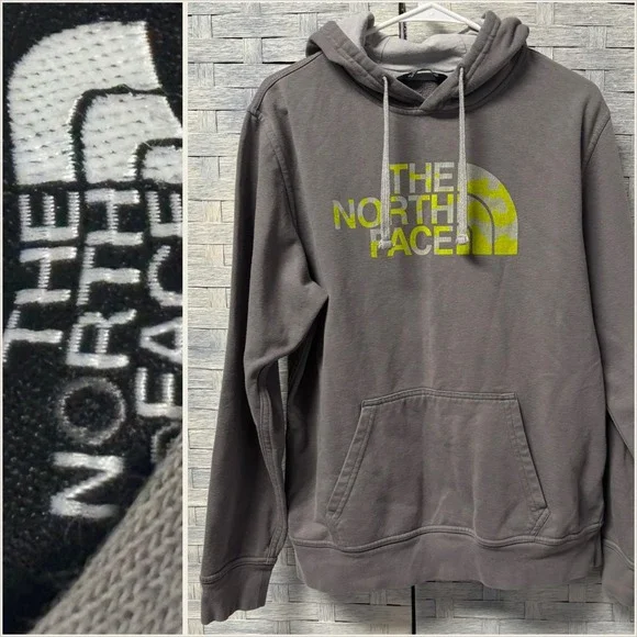 The North Face Gray Hoodie Pullover‎ Mens M Logo Graphic Hooded Sweatshirt