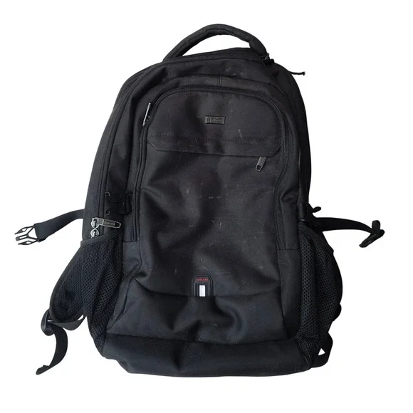 Ouslang Black Laptop Backpack Multi-Compartment Travel School Bag 18in