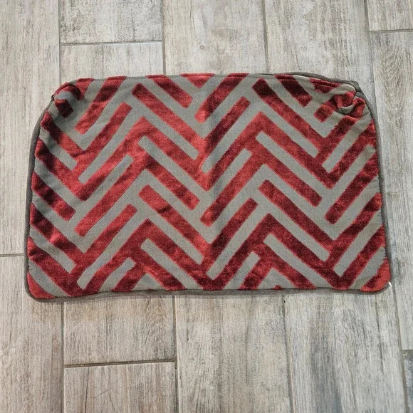 Upholstery Pillow Cover Home 23x14 Geometric Velvet Textured Rectangular