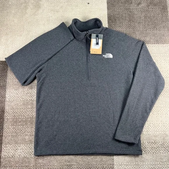 The North Face Mens Textured Cap Rock Quarter Zip Fleece Asphalt Grey Size L