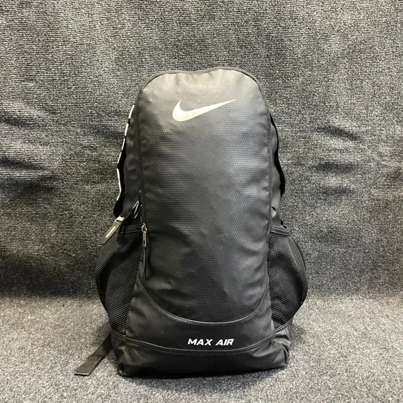 Nike BA4595-067 Max Air Black Polyester Athletic School Work Travel Backpack Bag