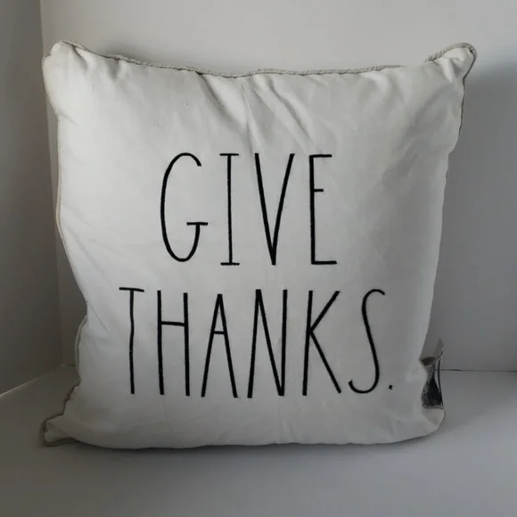 Rae Dunn Give Thanks  18 x18 Accent Pillow