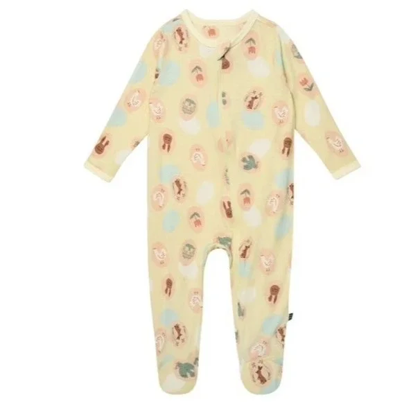 Modern Moments by Gerber Baby 6-9M Painted Eggs Viscose Footed Sleeper Yellow