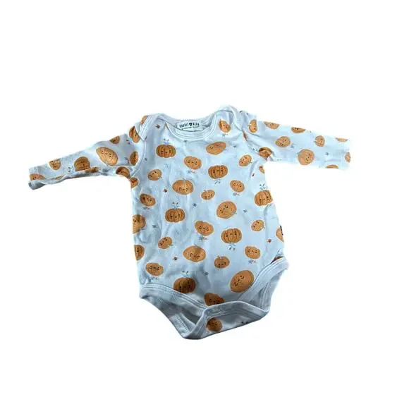 Rabbit + Bear pumpkin‎ long sleeve onesie