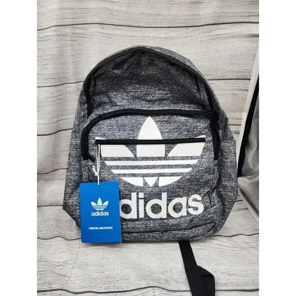 Adidas Originals Trefoil Pocket Backpack #CL5495 Grey Jersey Onix Black