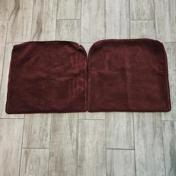 Upholstery Pillow Covers Set of 2 20x20 Burgundy Velvet Square Zipper Accent