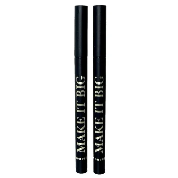 Morphe Make It Big Brush Tip Liquid‎ Liner Bold Black 0.019oz each Full Size X 2